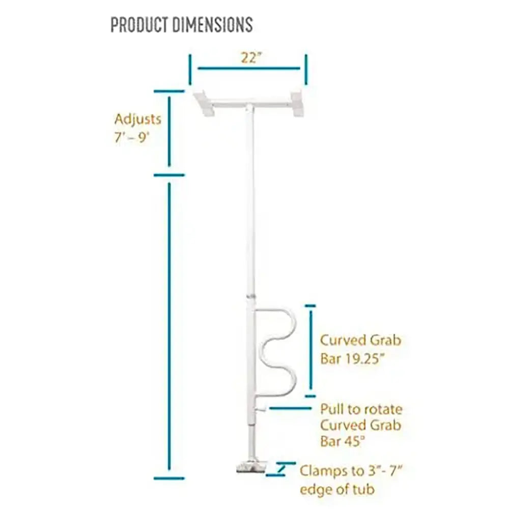 Stander Bathtub Security Pole and Curve Grab Bar Stander